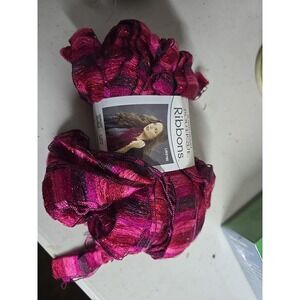 1 Skein Red Heart Ribbons Yarn Rosebud Ribbon Yarn 3.5‎ Oz Acrylic Blend